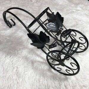 NWOT Black Metal Grapevine Scroll Wine Cart Display